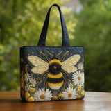 Handgefertigte Tasche - Abeille aux Margeriten et Étoiles