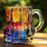 Handgefertigte 3D-Tasse mit Gitarrenmotiv