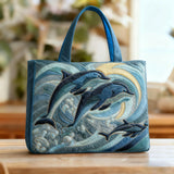 Handgefertigte Tasche - Ozean-Delfin