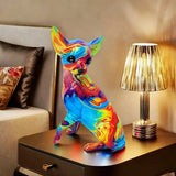 Lebendige Chihuahua-Tischlampe aus Harz