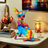 Lebendige Chihuahua-Tischlampe aus Harz