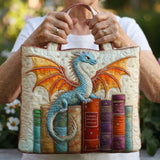 Gesteppte Tasche - Smaragddrache als Hüter der Bücher